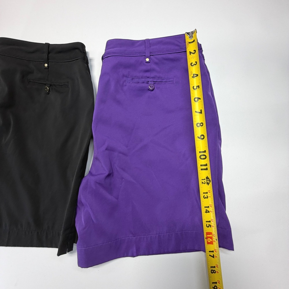 Lady Hagen Golf Shorts Womens 14‎ Black Purple Stretch Bundle - Picture 2 of 11